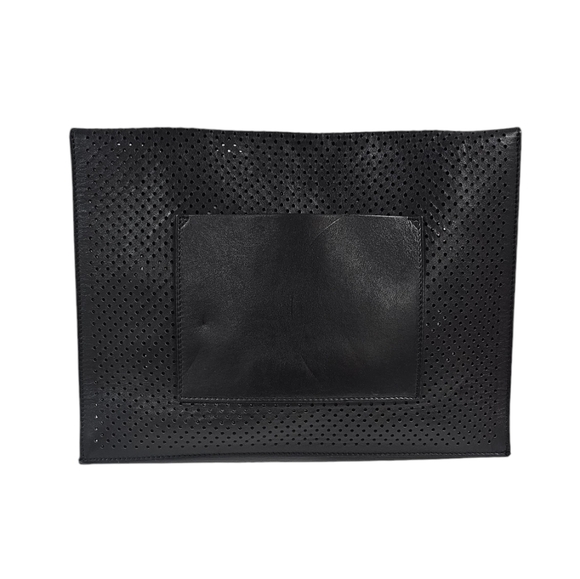 Proenza Schouler Lambskin Perforated Small Lunch Bag Clutch Black - Picture 2 of 5